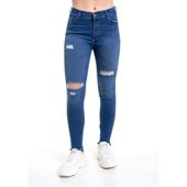 Jeans Juvenil Mujer Thinner Connie Con Roturas Azul