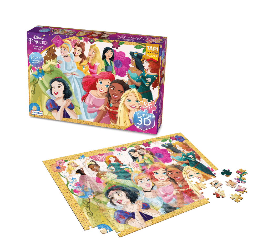 Puzzle 3D Lenticular Disney Princesas 100 Piezas - Coppel