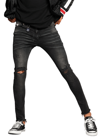 Bross Jeans Negro Con Roturas Jean Bross Slim Coppel