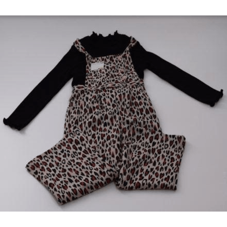 Remera Manga Larga Negra Con Enterito Animal Print Cafe Girls Attitude