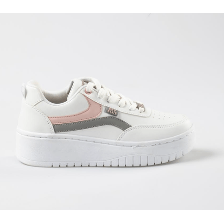 Zapatilla Blancas Con Detalle Rosa y Gris Sky Blue