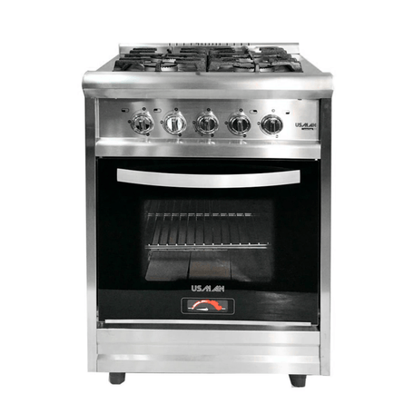 Cocina Usman Irina Acero 4 Hornallas Gas Natural