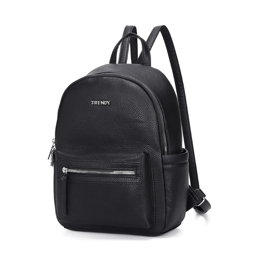 Cuero Mochila Urbana Negra Cuero Mochila Trendy Negra MOCHILA