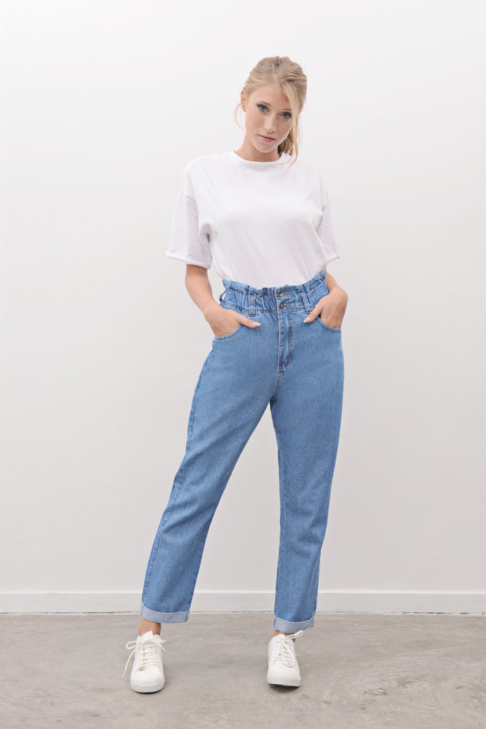 Pantalón Vaquero Jean Con Elastico En La Cintura Pantalones