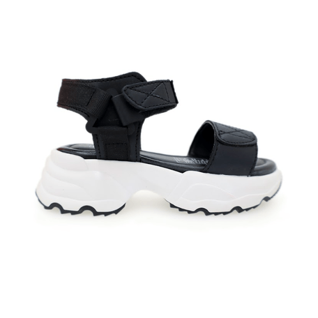 Sandalia Nena Negro Con Suela Blanca Girls Attitude