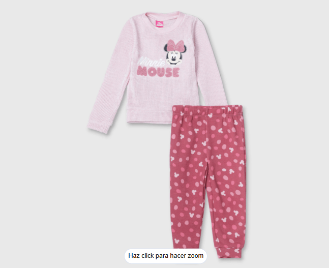 Conjunto Buzo y Pantalon Disney Minnie Mouse FW23D03 Rosa Niña