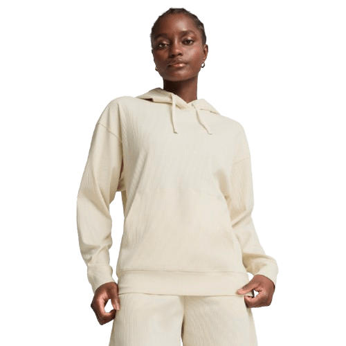 Buzo Puma Ess Elevated Comfort Rib Hoodie Beige Mujer Coppel
