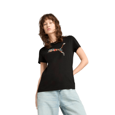 Remera Puma Graphics Floral Negro Mujer